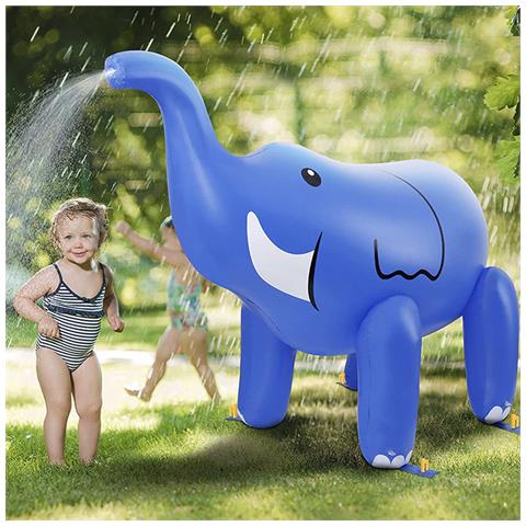 Elefante Gonfiabile Gigante Con Spruzzatore D'acqua Nel Bagagliaio. 220x160 Cm. 220x100x160 Cm. Colore Blu - Foto 7