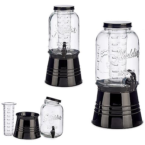 Dam Caraffa Con Supporto E Refrigeratore 3800 Ml. 22,8x37,5x20cm. Colore Nero - Foto 2