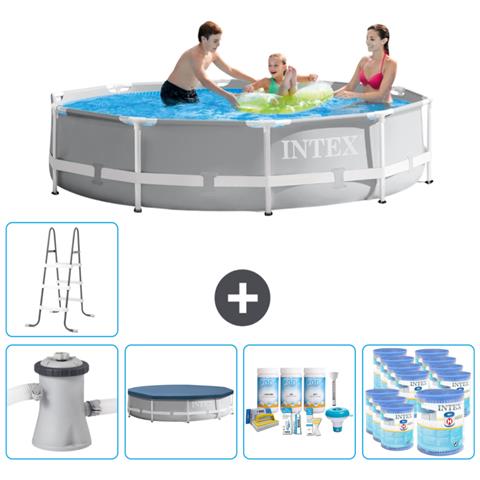 Piscina Fuori Terra - In Giro - 305x305x76 Cm - Grigio - Include Accessori Coordinati Cb20 - Foto 1