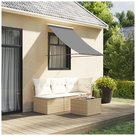 Tenda Da Sole Retrattile Antracite 150x150 Cm Tessuto E Acciaio - Foto 8