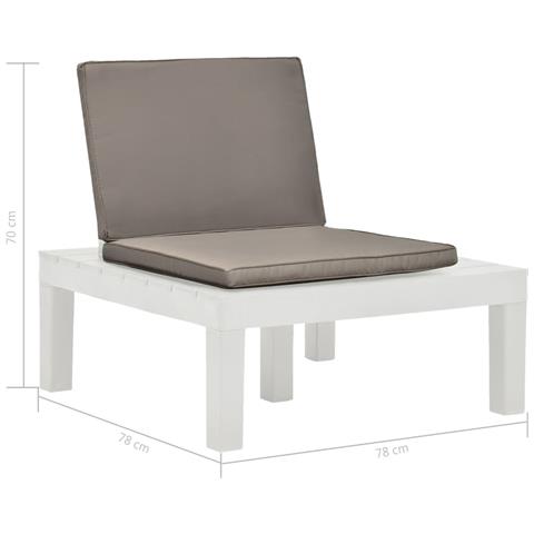 Sedie A Sdraio Da Giardino E Cuscini 2 Pz In Plastica Bianche - Foto 8