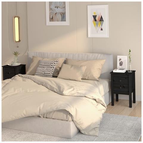 Lusso Casadino -  Comodini 2 Pz Nera 40x35x61,5 Cm In Legno Massello Di Pino - Foto 8