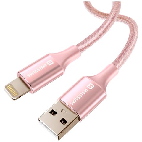 Cavo Usb A Lightning Design Intrecciato Anti Groviglio, Rosa - Foto 1