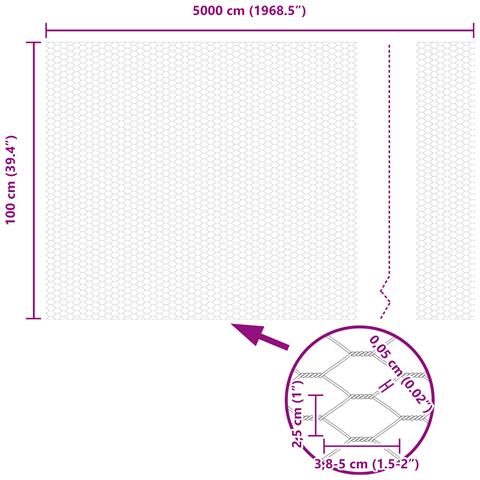 Recinzione esagonale 1x50 m Acciaio zincato - Foto 8