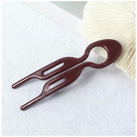 5 Pezzi Pettine Per Capelli A Forma Di U, Forcine Per Capelli Francesi Per Donna Dark Coffee - Foto 4