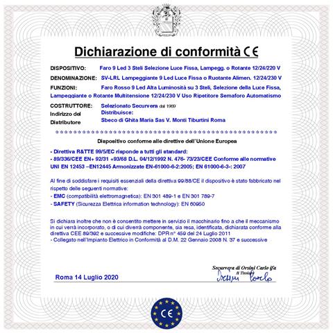 Segnale Rosso 9 Led Su 3 Steli Funzioni Luce Fissa Lampeggiante O Rotante Alimentazione 12/24/230 V Montaggio A Palo O - Foto 4