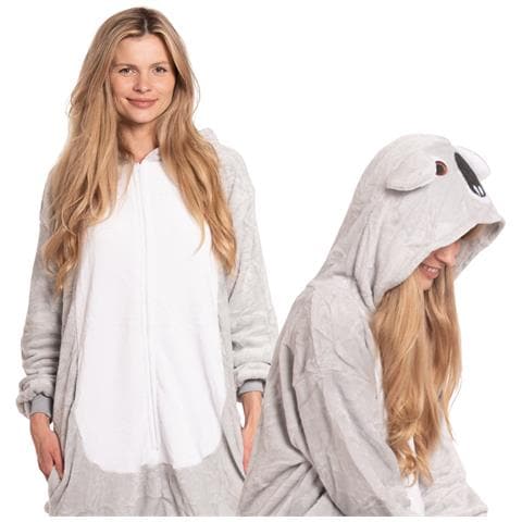 Pigiama Da Donna Tuta Kigurumi Costume Grigio Onesie Koala 145-155 Cm S - Foto 1