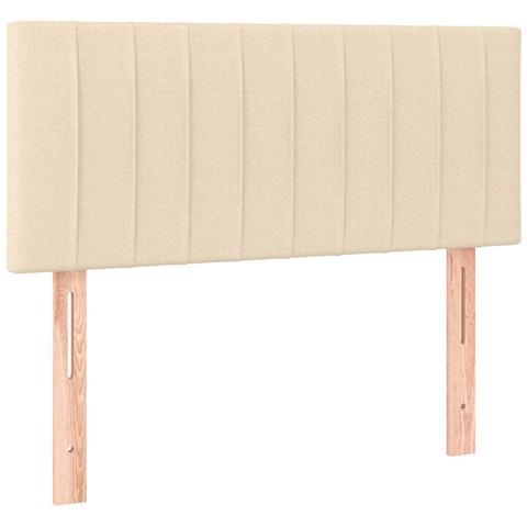 Letto a Molle con Materasso e LED Crema 120x190 cm in Tessuto - Foto 9