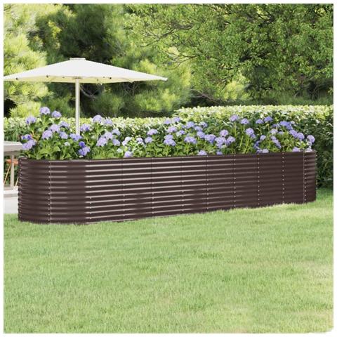 Letto Giardino Acciaio Zincato 396x100x68 Cm Marrone - Foto 6