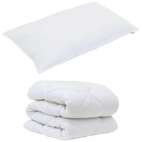 Set Coperta Invernale 2 pcs Bianco 155 x 200 cm Microfibra - Foto 1