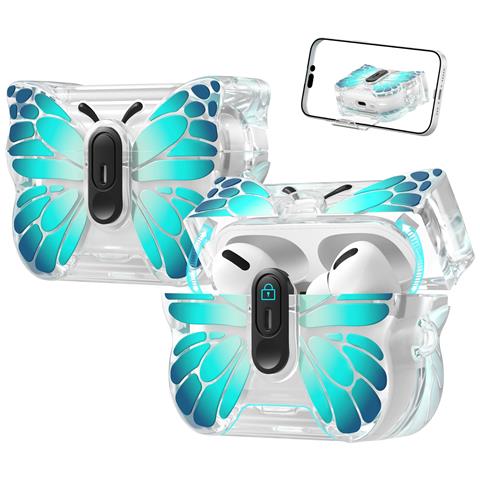 Custodia Protettiva A Farfalla In Tpu Compatibile Con Apple Airpods 4 - Antigraffio, Antipolvere Green - Foto 1