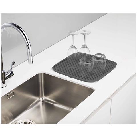 Tappetino Scolapiatti Flume Superficie In Silicone Pieghevole Per Stoviglie Design Moderno Colore Grigio Facile Da Pulire Grande Capacità Di Drenaggio - Foto 2