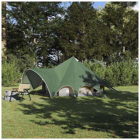 Tenda Teepee con tetto Verde e Grigio 600 x 600 x 347 cm - Foto 2