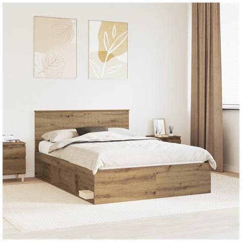 Struttura del letto Rovere Artigianale 140 x 190 cm - Foto 2