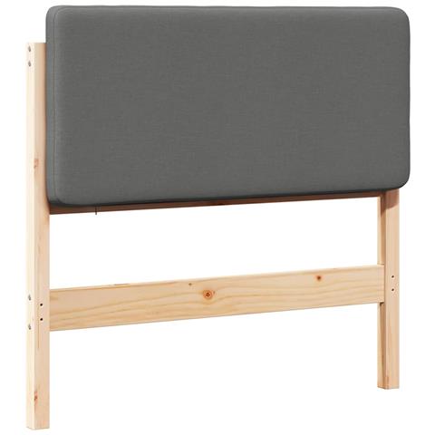 Testiera imbottita Marrone e Grigio Chiaro 100 cm Pino massello - Foto 1