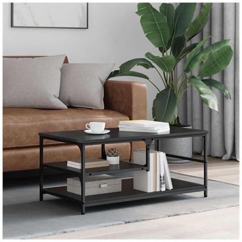 Tavolino da salotto Rovere Nero 90 x 49 x 40 cm - Foto 2