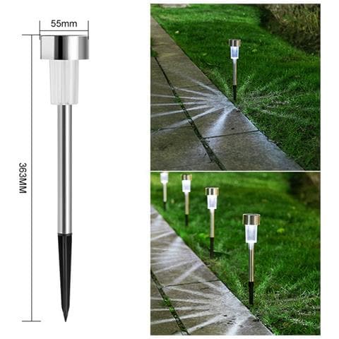 Luci Solari Da Giardino In Acciaio Inox - 5.5cm Luce Bianca (confezione Da 10) - Foto 2