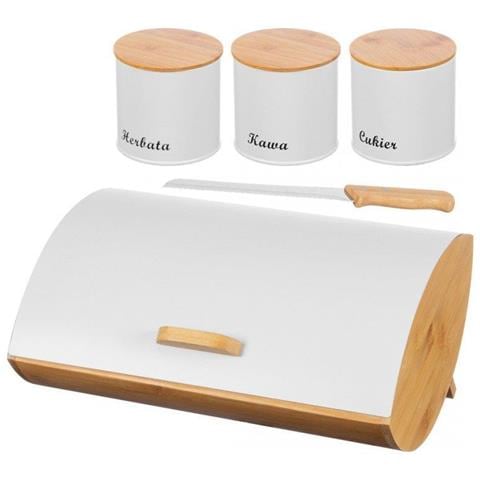 2702 Elegante set di scatole per il pane in bambù con contenitori e coltello - Foto 1