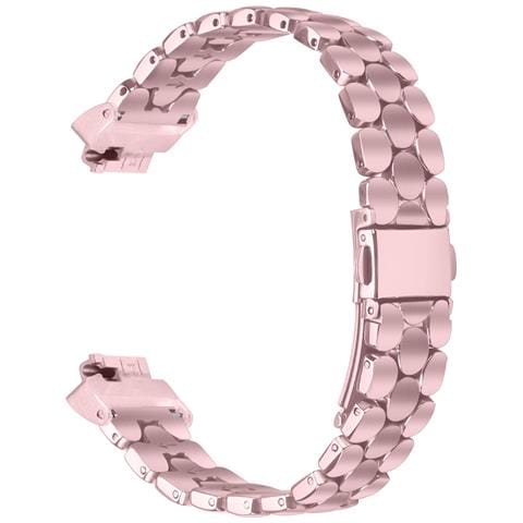 Elegante Bracciale In Acciaio Inossidabile Argento Con Perle Compatibile Con Fitbit Inspire /inspire 2/inspire Hr Pink - Foto 1