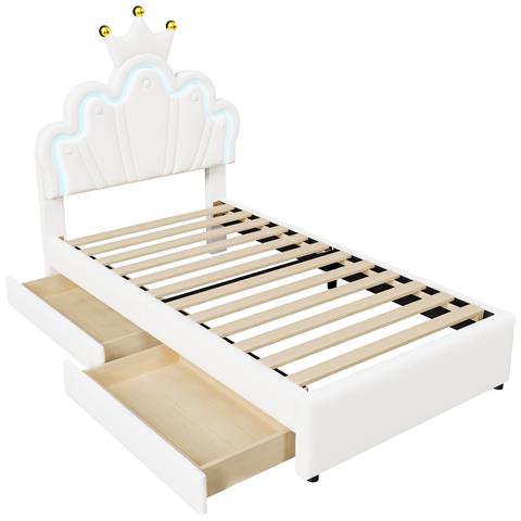 Letto Bambino Con Schienale Regolabile, Led A 16 Colori E Cassetti - Foto 3