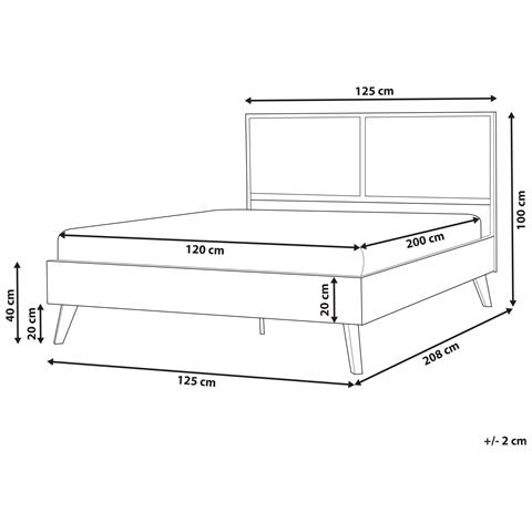 Letto Monpazier 120 X 200 Cm Nero - Foto 8