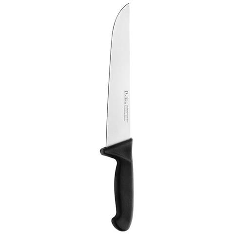 Coltello macellaio Professionale P-9000 - Lama da 25cm in Acciaio Inox Forgiato - Manico Antiscivolo ergonomico nero - Per Carne e Pollame - per Uso Domestico e Professionale - Made in Italy - Foto 1