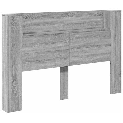 Testata con Mobile e LED Sonoma grigia 160 x 16,5 x 103,5 cm - Foto 1