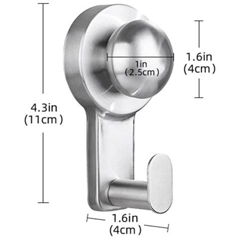 Set Da 4 Ganci A Ventosa In Acciaio Inossidabile - Riutilizzabili Senza Trapano Multi-superficie Non Graffianti Per Bagno Cucina Soggiorno Camera Silver - Foto 2