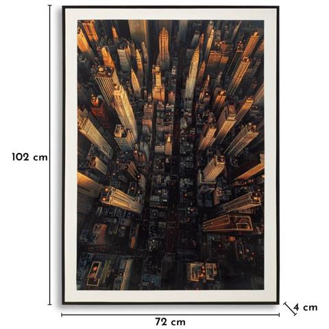 Stampa Su Tela New York Skyline Vista Aerea Con Cornice Nera - Foto 6