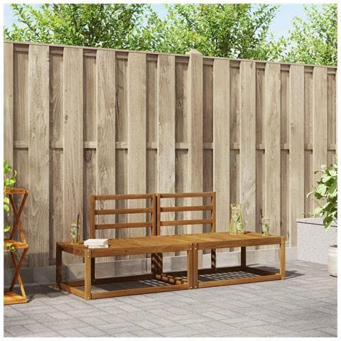 Set di divani da esterno 2 pcs Naturale 182,5 x 63 x 73 cm - Foto 2