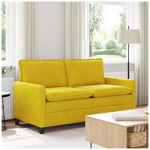 Divano Giallo 156 x 81 x 87,5 cm Velluto - Foto 2