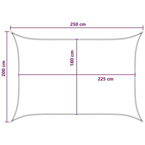 Telo Ombra Antracite e Bianco 2 x 2,5 m HDPE - Foto 8