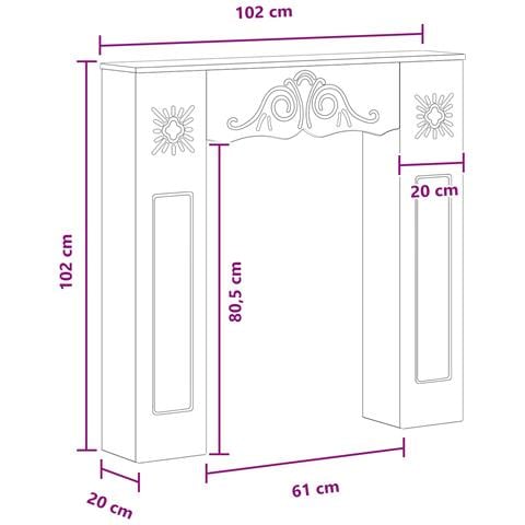 Cornice per camino Legno antico 102 x 20 x 102 cm - Foto 9
