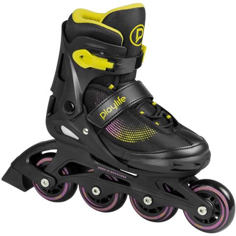 Playlife Pattini in linea regolabili per bambini, modello Joker giallo fluorescente (taglie 34-37) - Foto 4