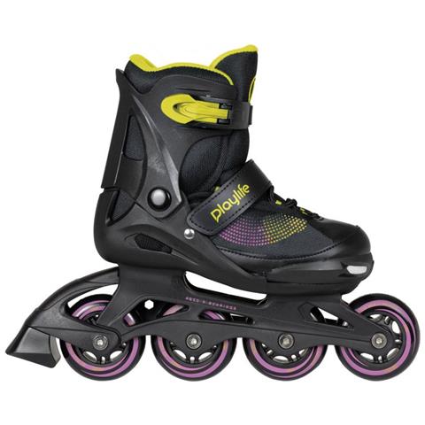 Playlife Pattini in linea regolabili per bambini, modello Joker giallo fluorescente (taglie 34-37) - Foto 1