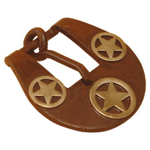 Fibbia per testiera western con decoro stella misura 1,6cm colore brunito - Foto 1