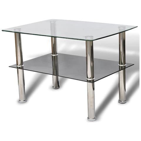 Tavolino da Caffè in Vetro con 2 Ripiani - Foto 1