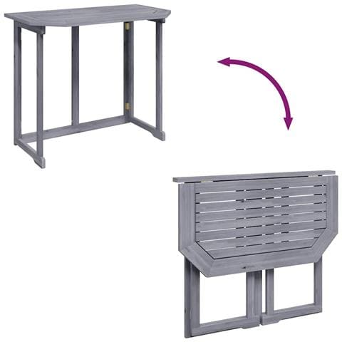 Tavolo Da Balcone Pieghevole 120x70x74cm In Massello Di Acacia - Foto 8