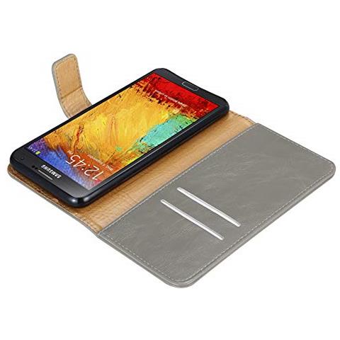 Custodia Compatibile Con Samsung Galaxy Note 3 Neo In Marrone Cappuccino - Coperchio Protettiva Con Chiusura Magnetica, Funzione Stand E Tasca Per Le Carte - Foto 2