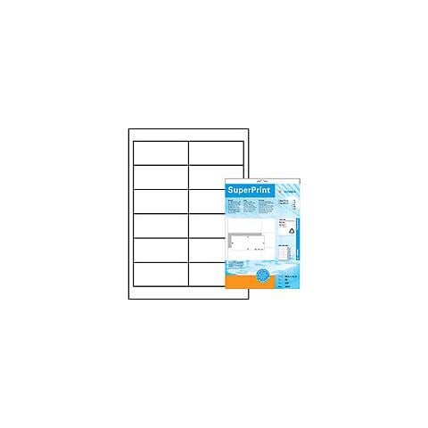 Labels film white 96,5x42,3 SuperPrint, Bianco, Labels / pack - 300 pcs. Sheets / pack - 25 pcs, 96, 5 x 42, 3 mm, A4 sheets, film, matt - Foto 1