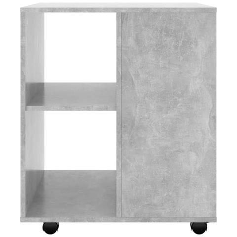 Mobiletto con Ruote Grigio Cemento 60x53x72cm Legno Multistrato - Foto 2