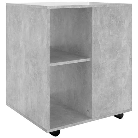 Mobiletto con Ruote Grigio Cemento 60x53x72cm Legno Multistrato - Foto 1