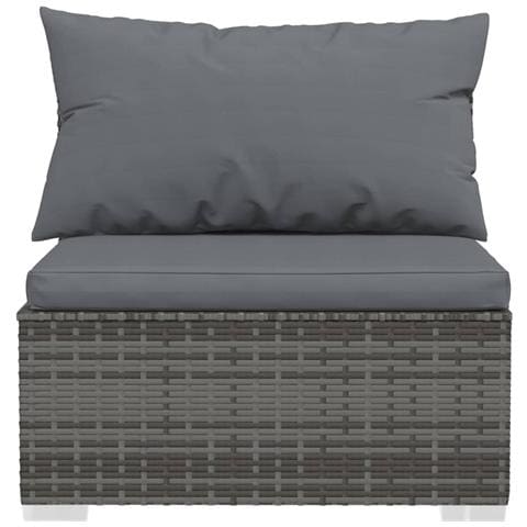 Set Divani Da Giardino 9 Pz Con Cuscini In Polyrattan Grigio - Foto 2