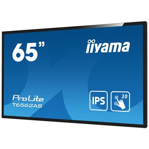 T6562AS-B1 visualizzatore di messaggi Pannello piatto interattivo 163,8 cm (64.5") IPS 500 cd /m² 4K Ultra HD Nero Touch screen Processore integrato Android 8.0 24/7 - Foto 2