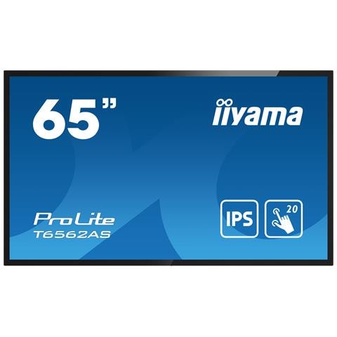 T6562AS-B1 visualizzatore di messaggi Pannello piatto interattivo 163,8 cm (64.5") IPS 500 cd /m² 4K Ultra HD Nero Touch screen Processore integrato Android 8.0 24/7 - Foto 1