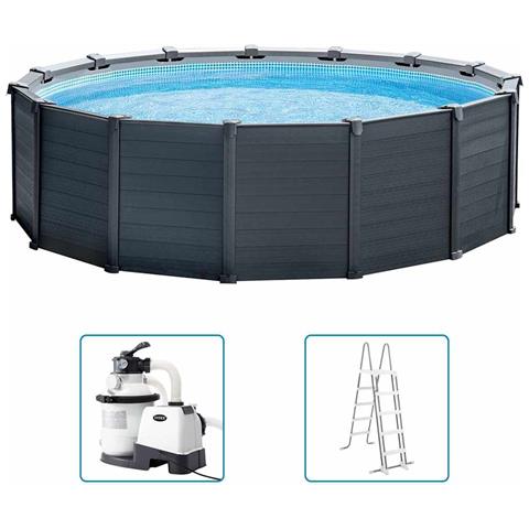 Set Piscina Fuori Terra Graphite Gray Panel 478x124 Cm - Foto 1