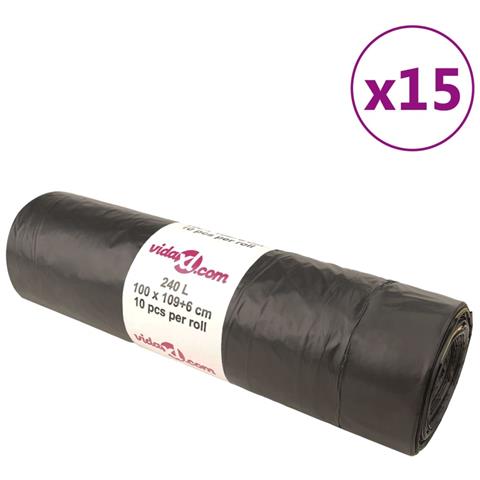 Sacchetti Per Cestini Con Coulisse 150 Pz Neri 240 L - Foto 1