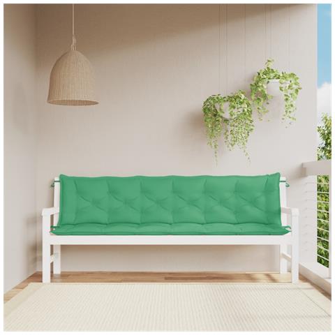 Cuscini Per Panca 2 Pz Verdi 200x50x7 Cm In Tessuto Oxford - Foto 1