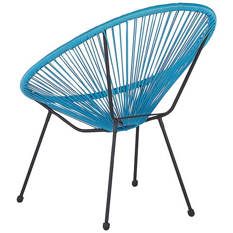 Set Di 2 Sedie Spaghetti Rattan Blu Acapulco Ii - Foto 2