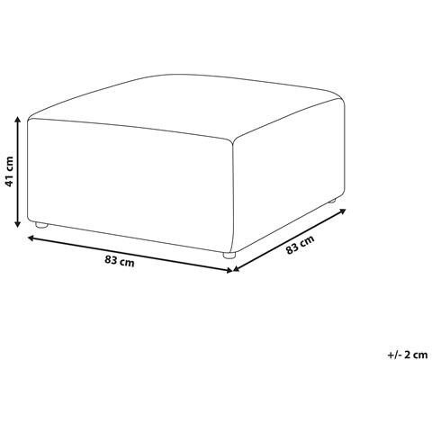 Ottomana Velluto A Coste Beige 83 X 83 Cm Lemvig - Foto 3